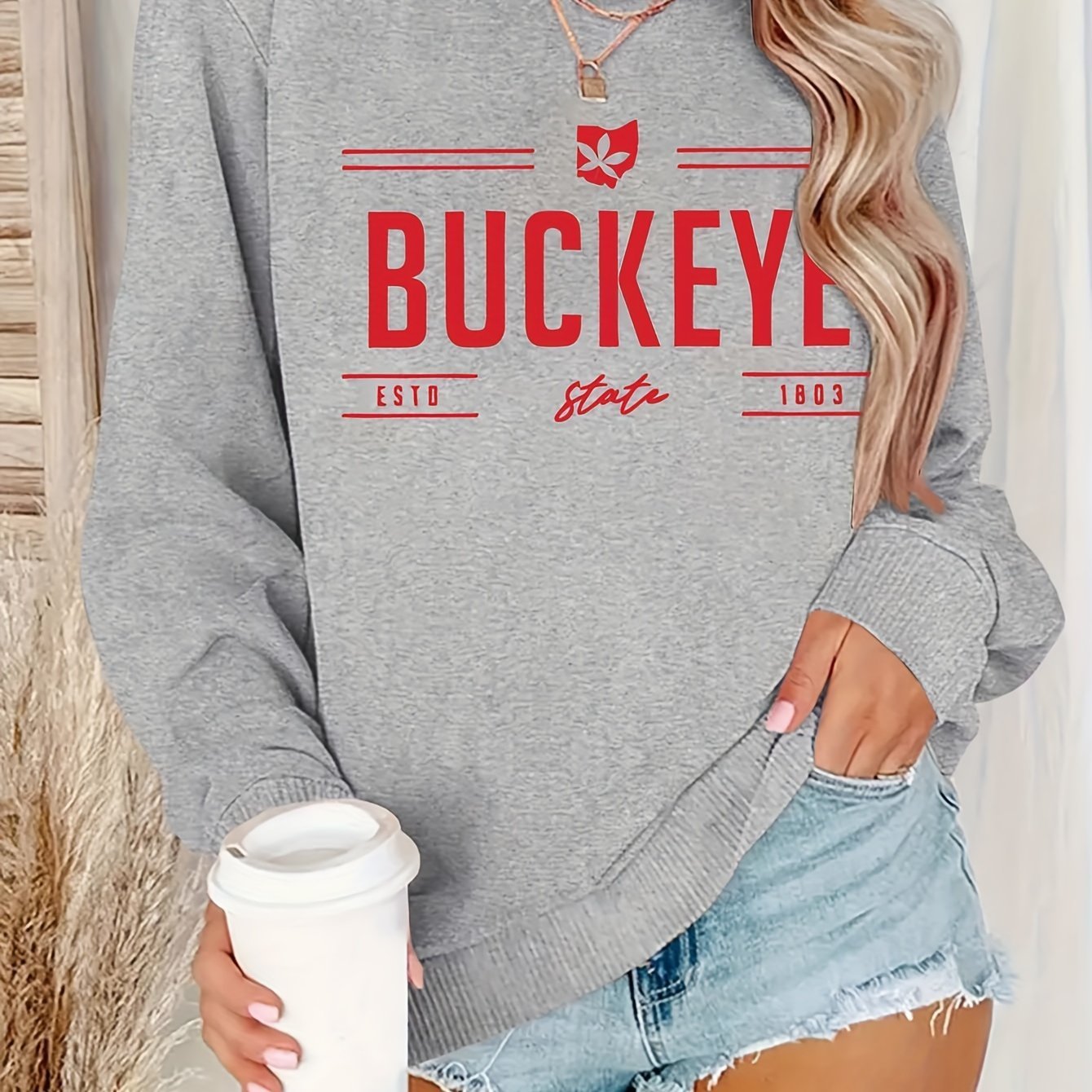 Buckeye State Crewneck Sweatshirt - Ohio Graphic Pullover