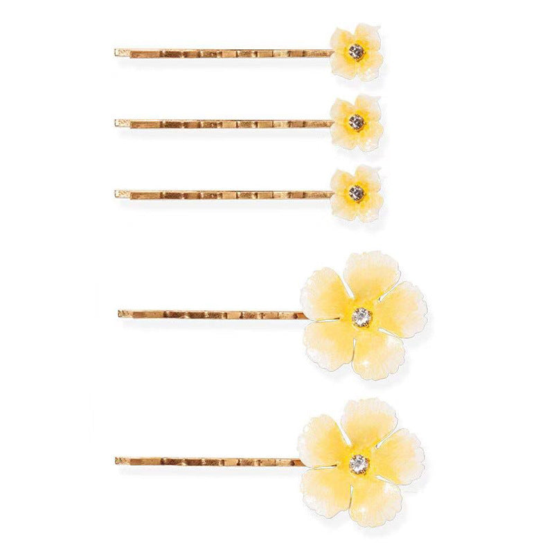 Gold-Plated Flower Hair Clip - Elegant Wedding & Party Hairpin