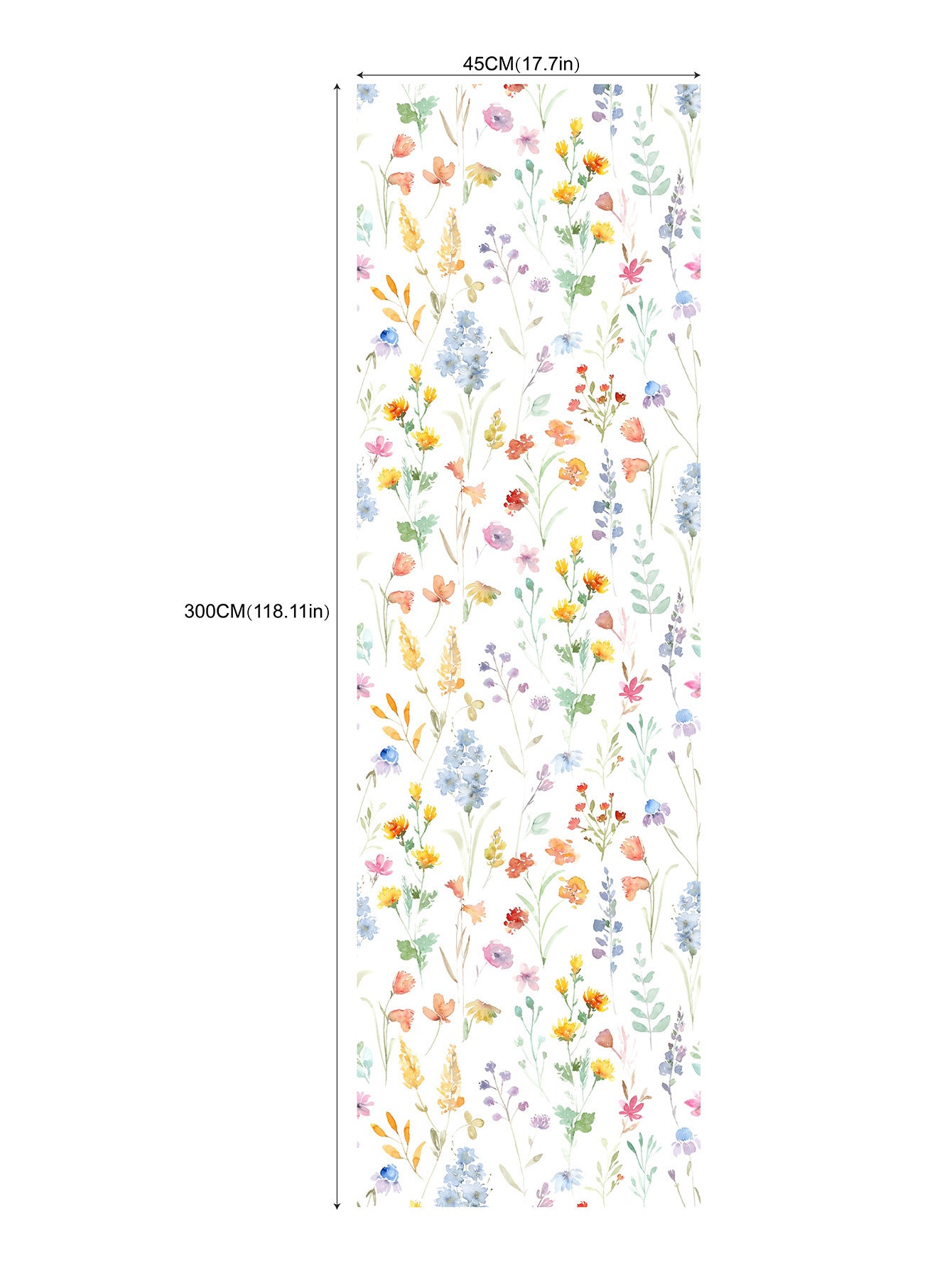 Children's Watercolor Wildflower Peel & Stick Wallpaper - Removable Floral Wall Mural