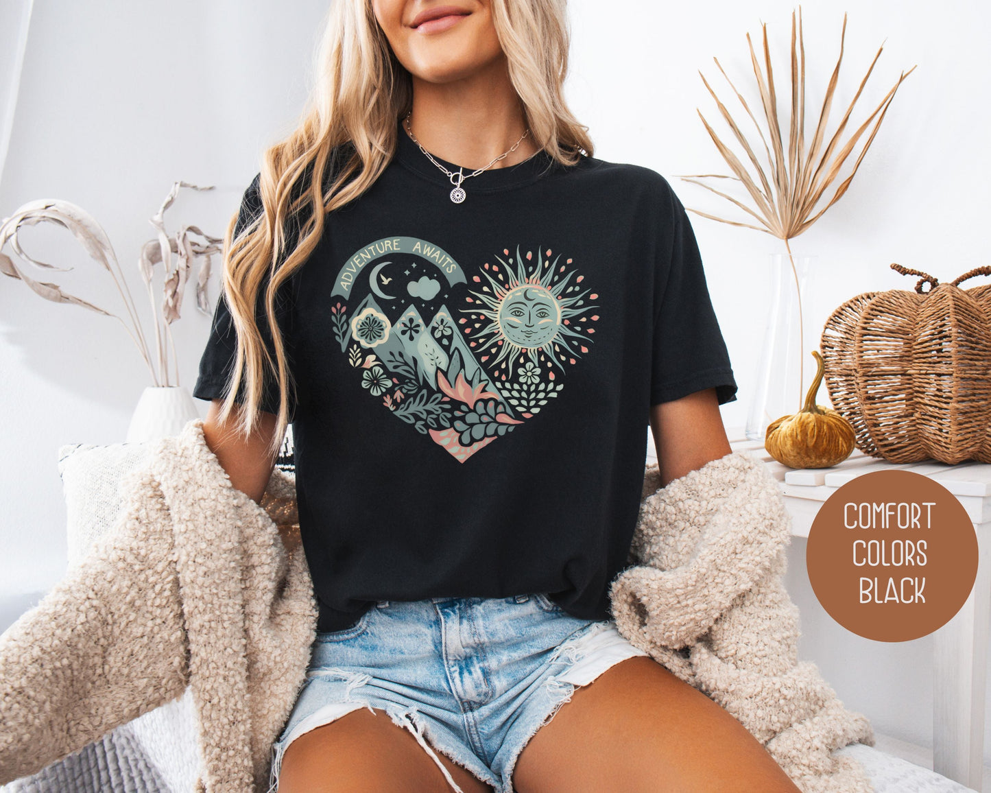 Adventure Awaits Heart Comfort Colors Shirt-2