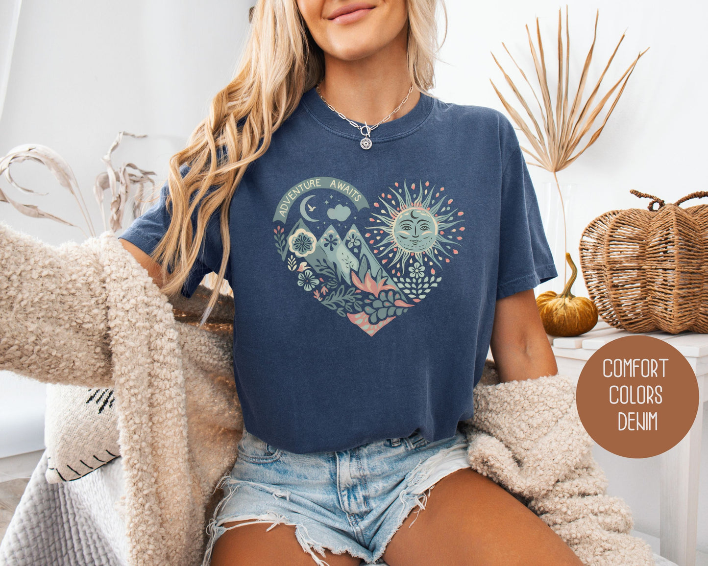 Adventure Awaits Heart Comfort Colors Shirt-4