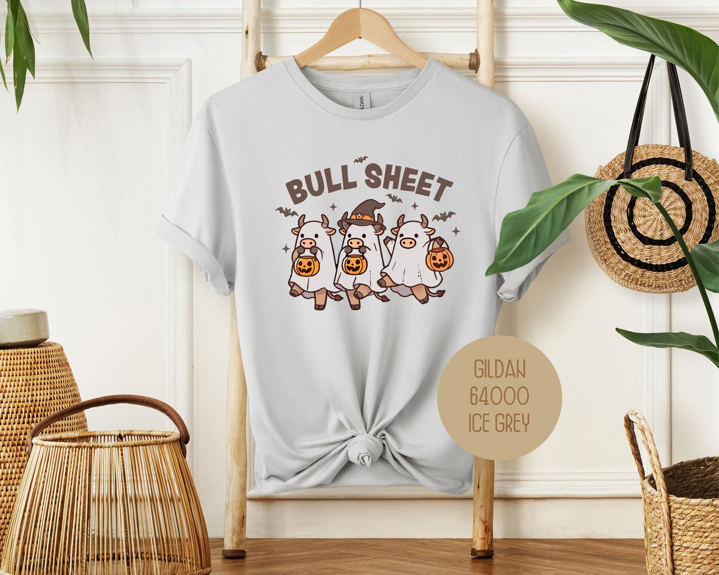 Bull Sheet Cute Ghost Cow Shirt-4