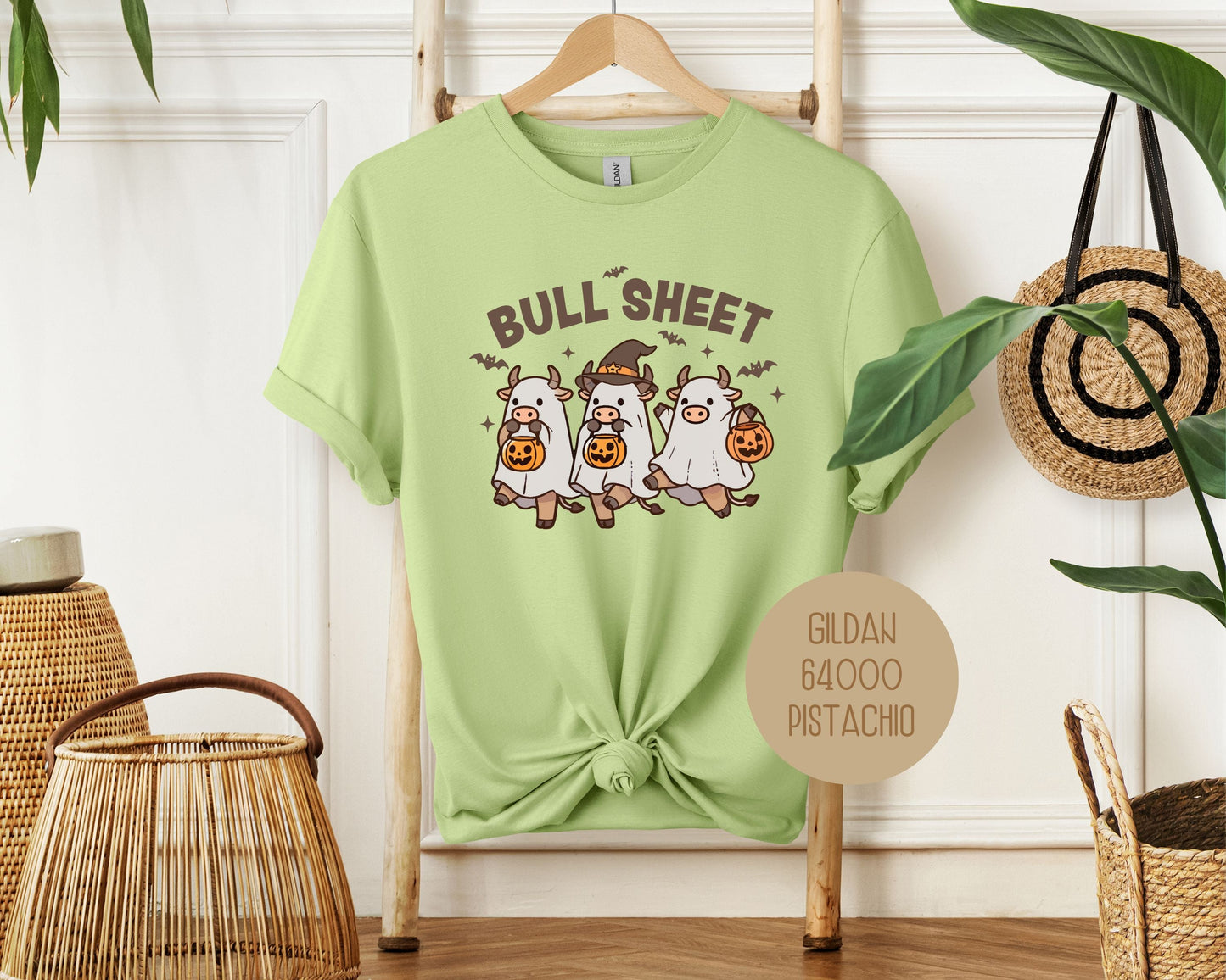 Bull Sheet Cute Ghost Cow Shirt-11