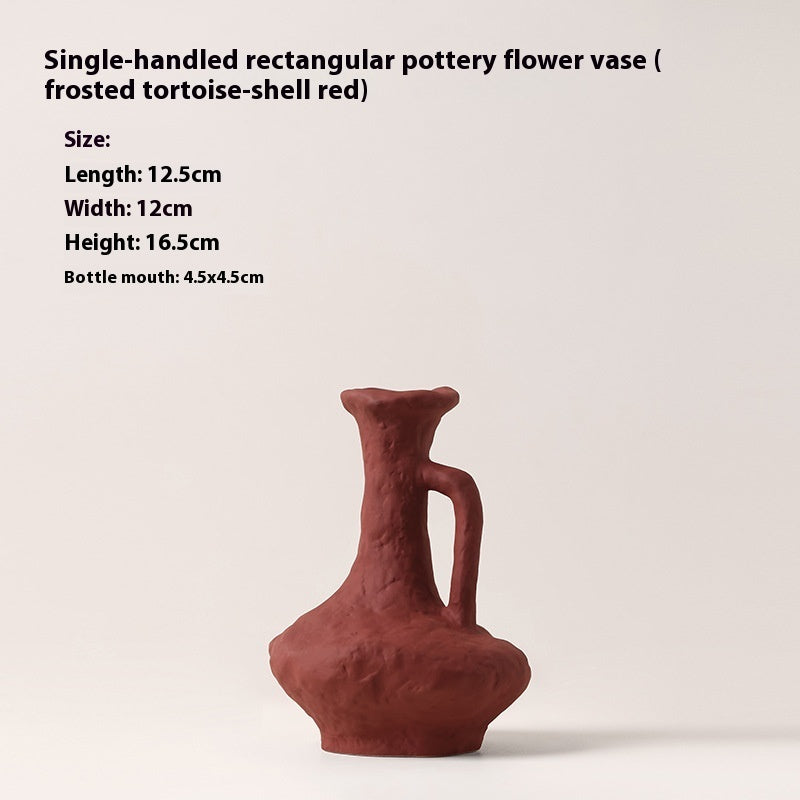 Retro Ceramic Pottery Vases - Rustic Flower Arrangement Table Decor