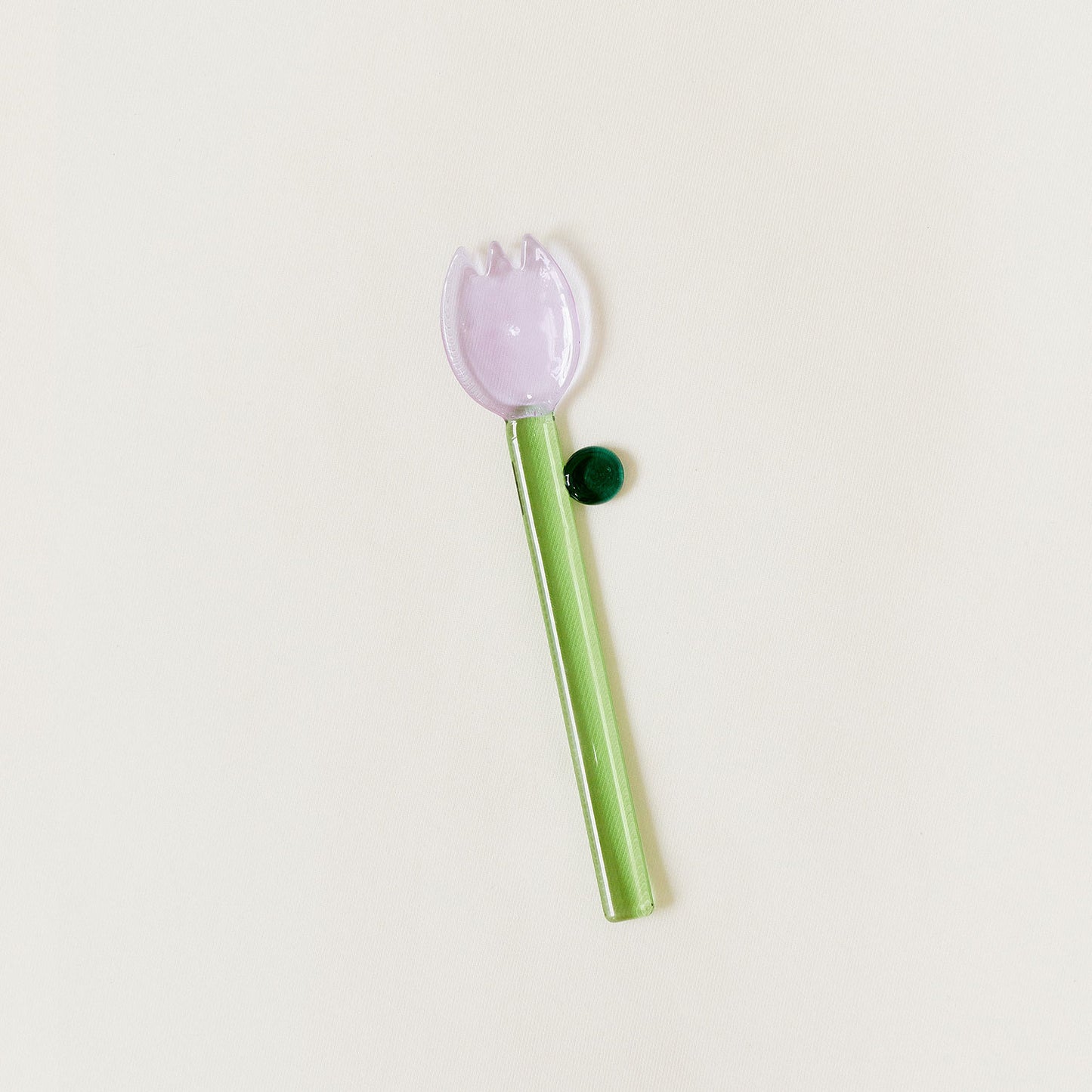 Handmade Glass Flower Stirring Spoon - Borosilicate Heat-Resistant Drink & Dessert Spoon (2 Sizes)