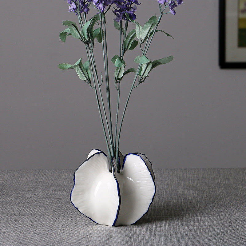 Modern White Ceramic Sculptural Vase - Small & Large Sizes