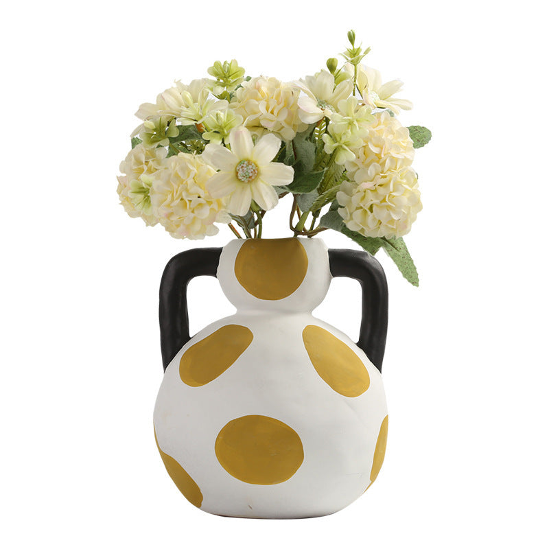 Modern Abstract Ceramic Flower Vase - Geometric Home Decor Accent