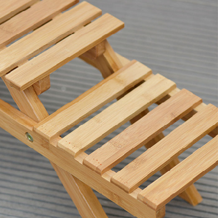 Bamboo Desktop Flower Stand - Mini Plant Display Shelf for Succulents & Small Pots