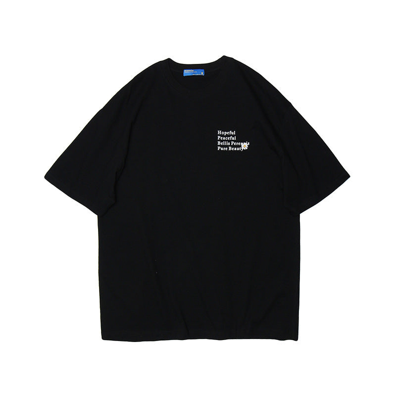 Daisy Graphic Print Oversized Cotton T-Shirt - Unisex Streetwear Tee