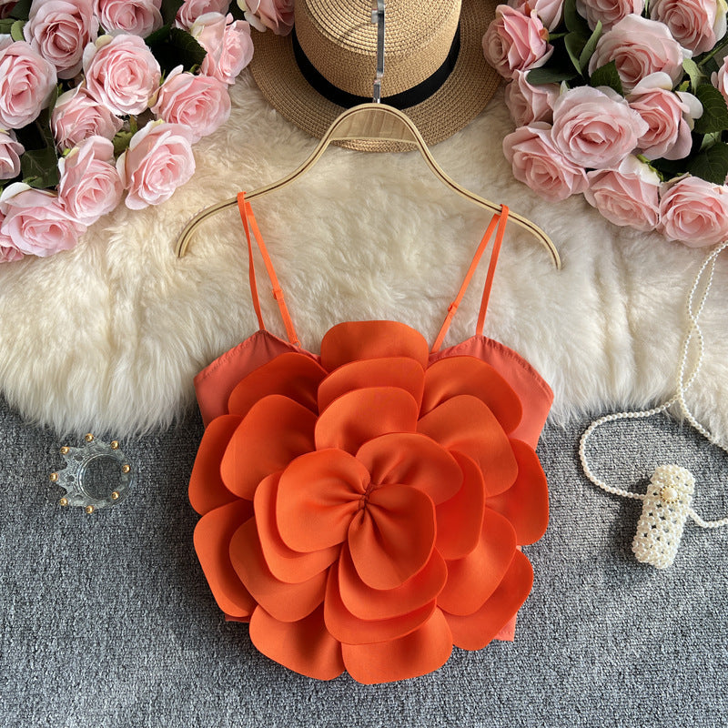 3D Floral Camisole Top - Bold Statement Flower Tank For Women