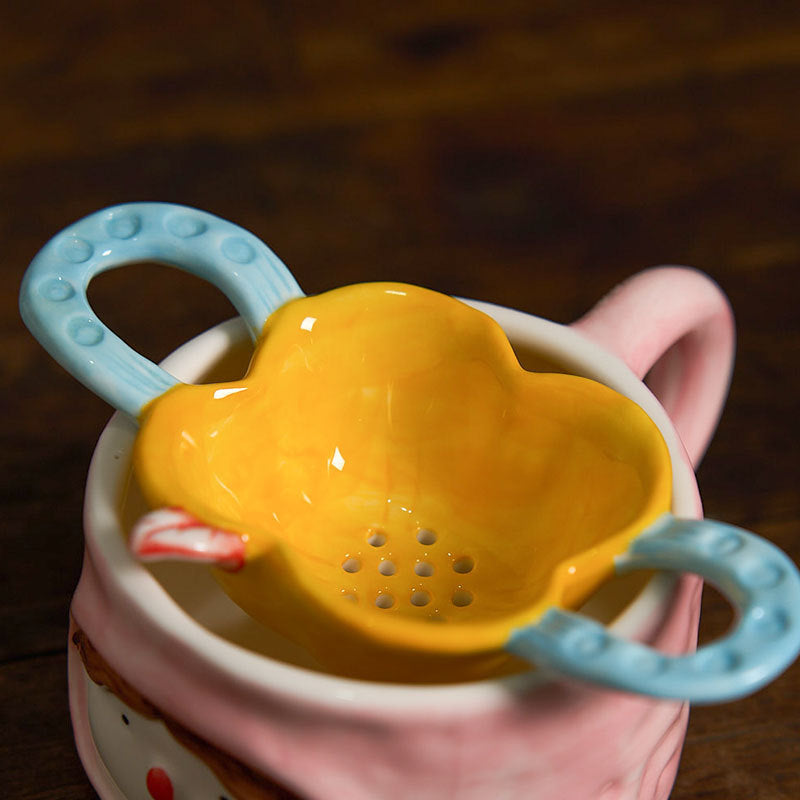 Ceramic Flower-Shaped Tea Filter - Creative Loose Leaf Tea Strainer