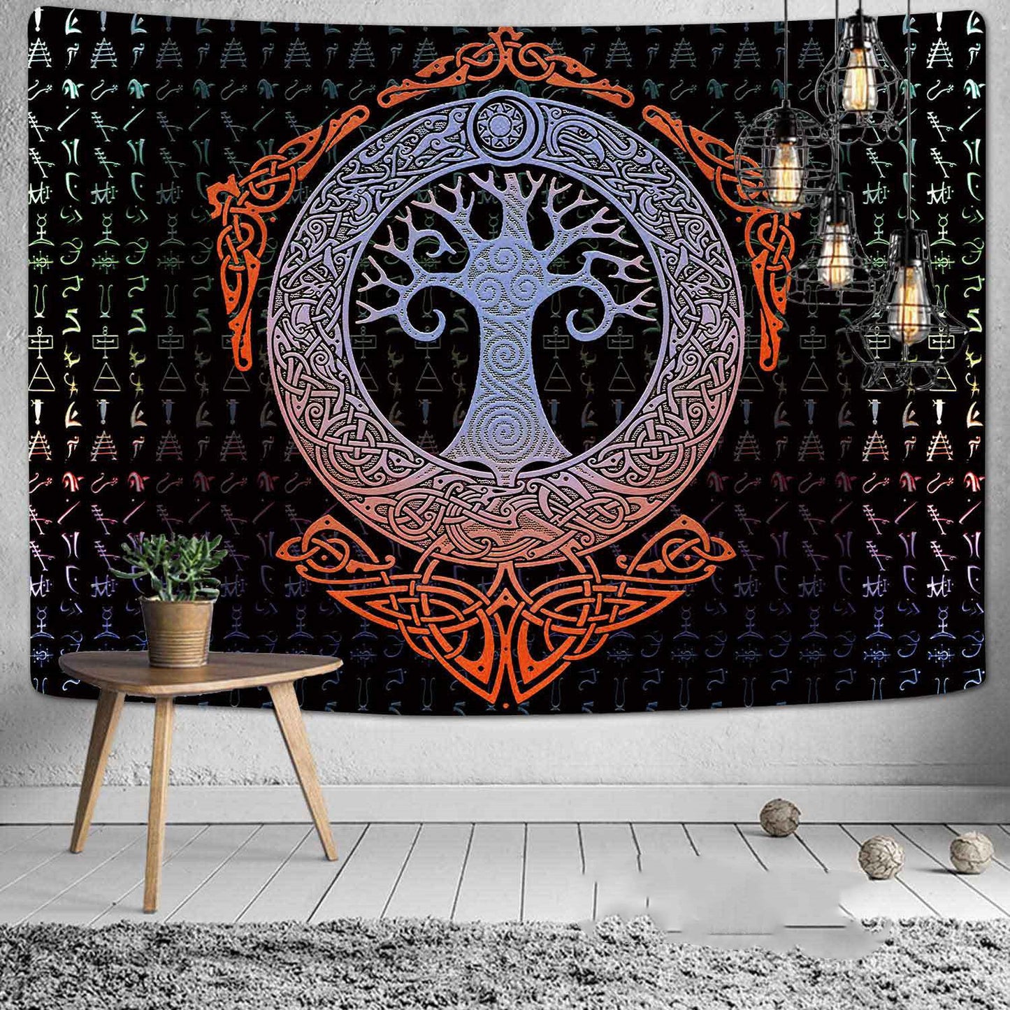Boho & Psychedelic Wall Tapestry - Vibrant Printed Hanging, Beach Blanket & Decor