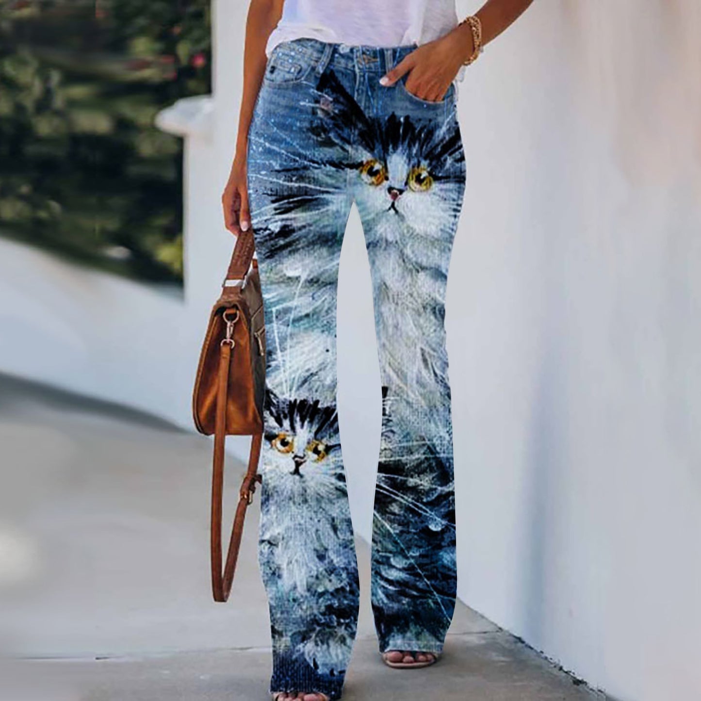 Boho Floral Print Wide-Leg Trousers - Retro High Street Style (S-5XL)