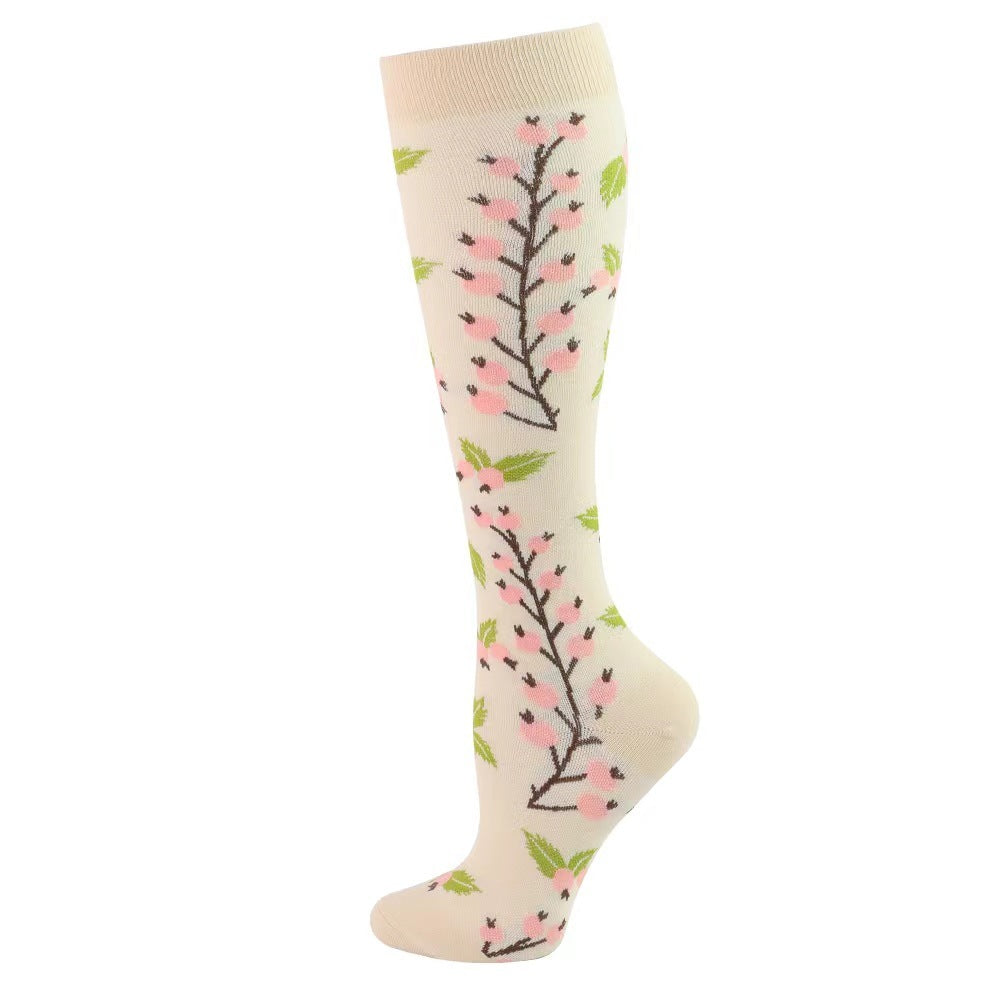 Floral Compression Socks - Women's & Men's Sports Support Stockings