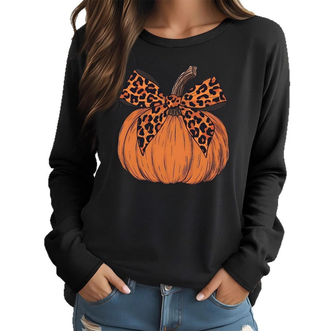 Women's Holiday Graphic Long Sleeve Tee - Pumpkin, Festive & Christmas Prints