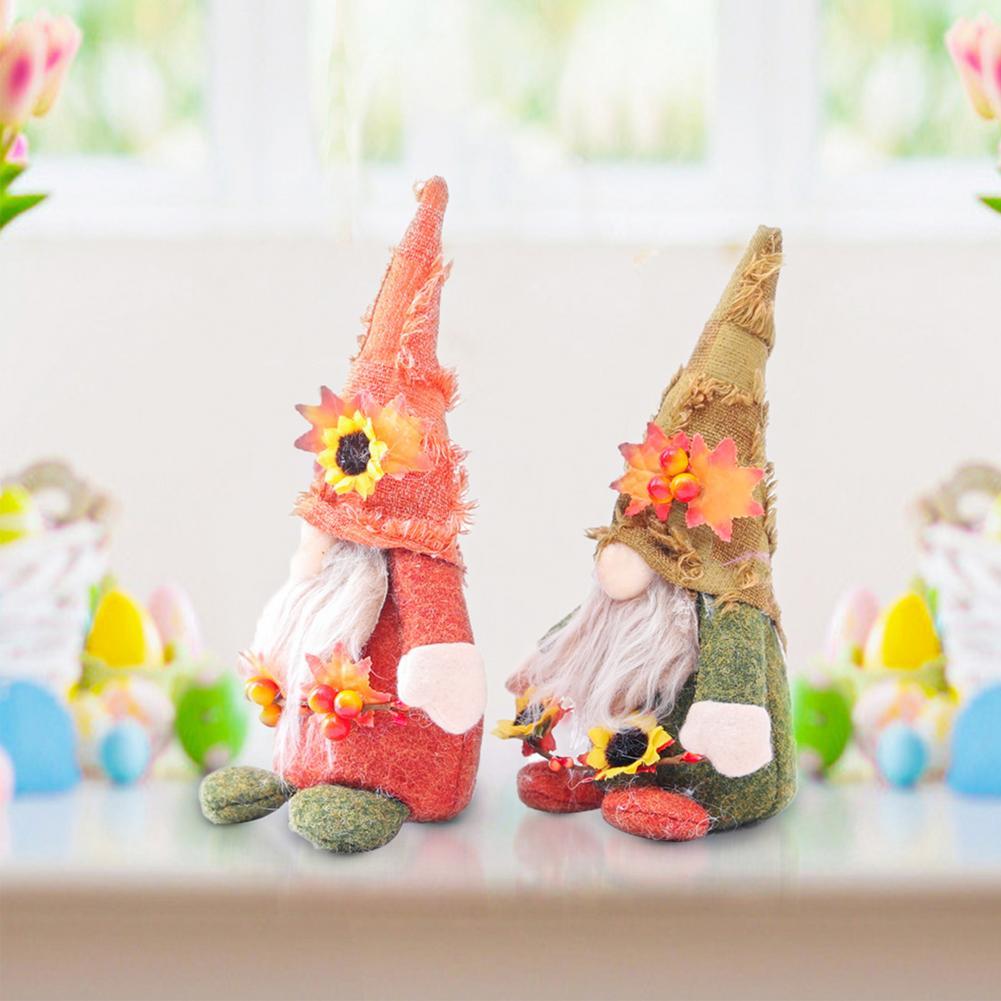 Sunflower Faceless Gnome Doll - Flower & Berry Decorative Plush Ornament