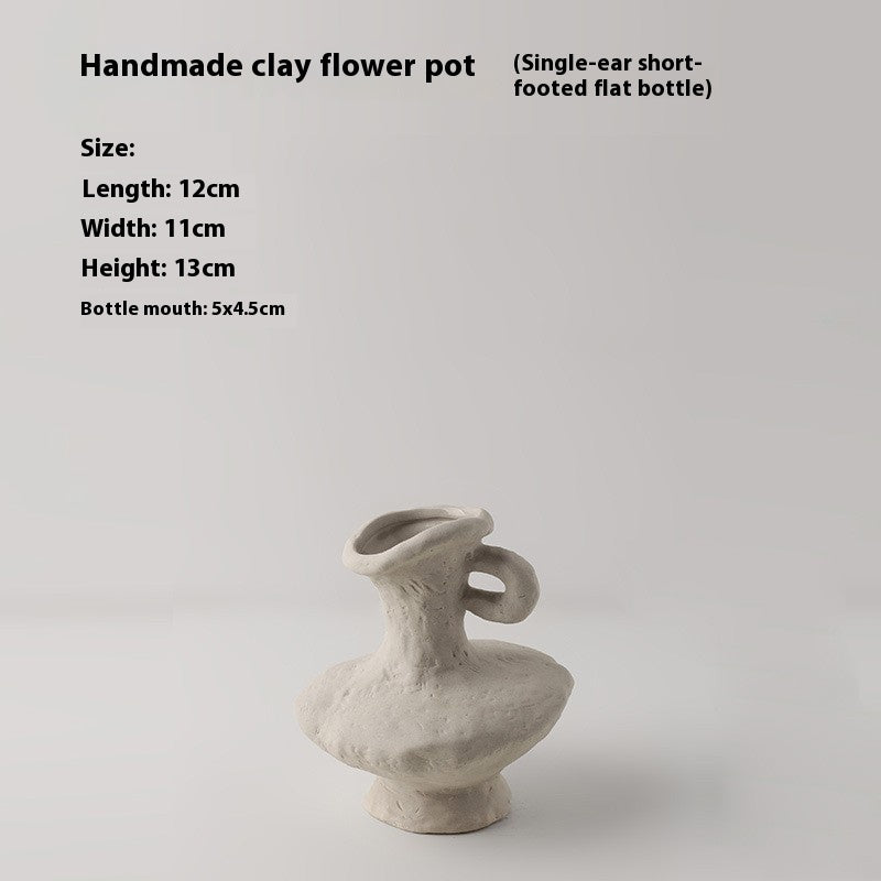 Retro Ceramic Pottery Vases - Rustic Flower Arrangement Table Decor