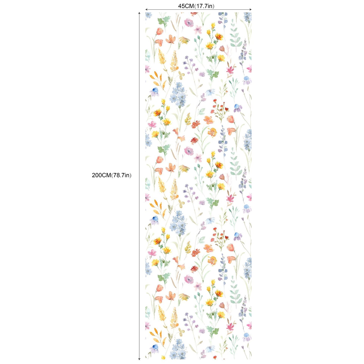 Children's Watercolor Wildflower Peel & Stick Wallpaper - Removable Floral Wall Mural
