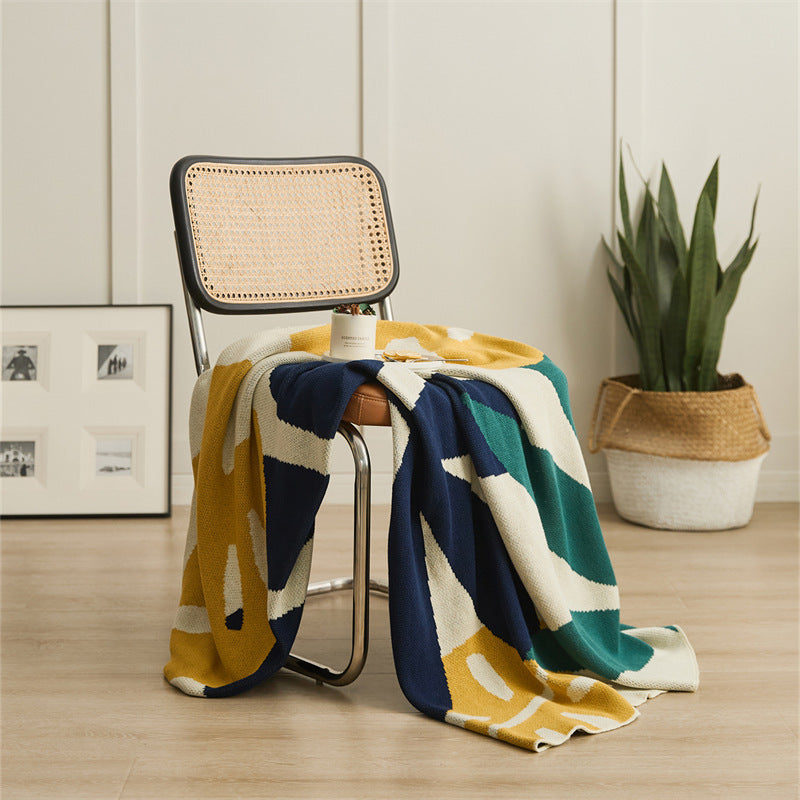 Modern Bloom Knitted Throw Blanket - Nordic Cotton Sofa & Bed Cover