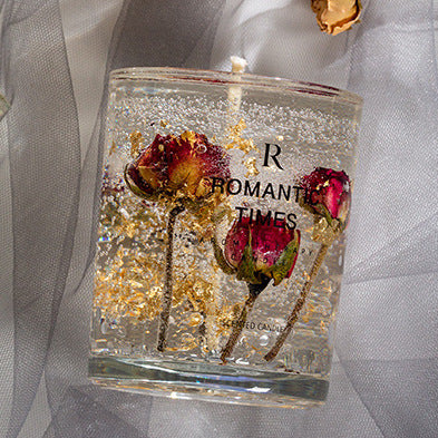 Flower Jelly Wax Candle - Aromatherapy Essential Oil with Real Floral Design