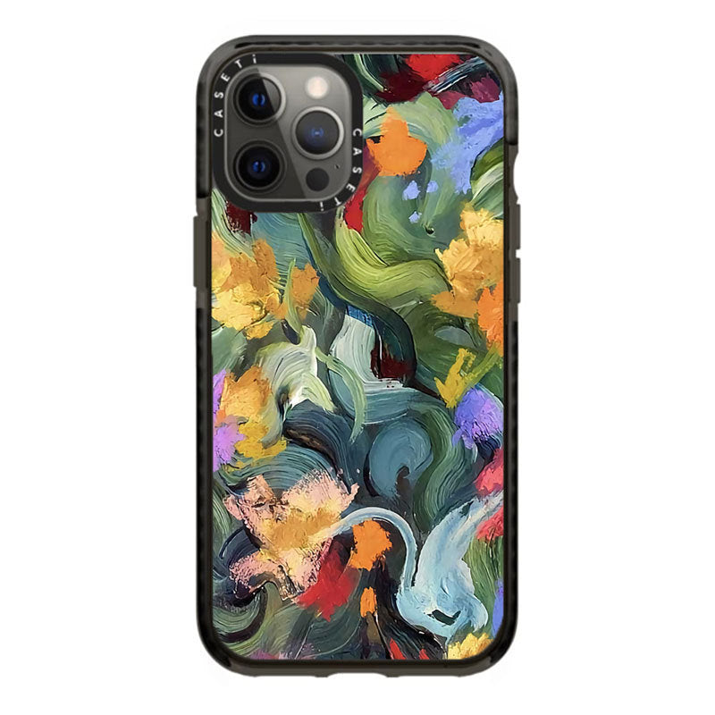 Watercolor Floral iPhone Case - Artistic Oil Painting Design, Soft TPU Cover