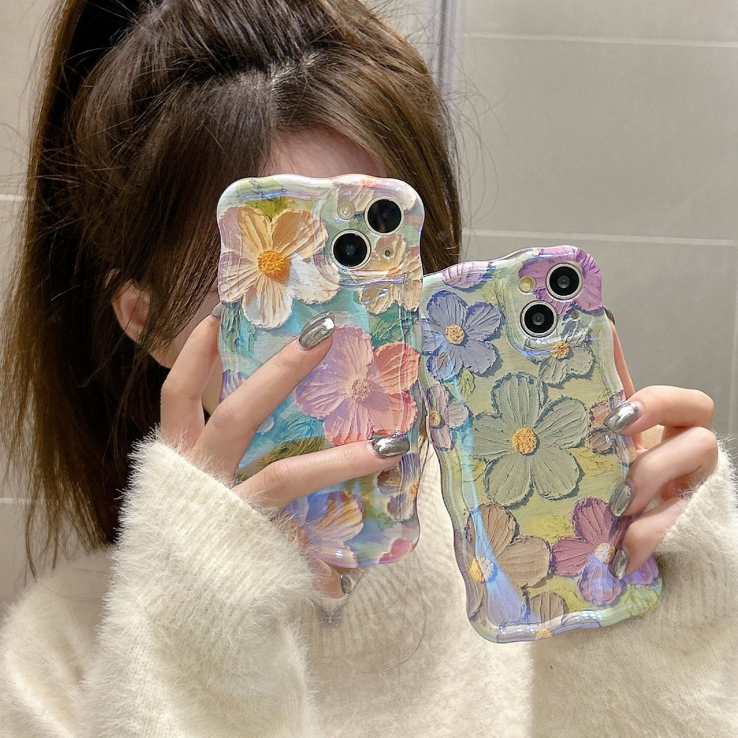 Oil Painting Flower Phone Case - Colorful Floral Protective Cover