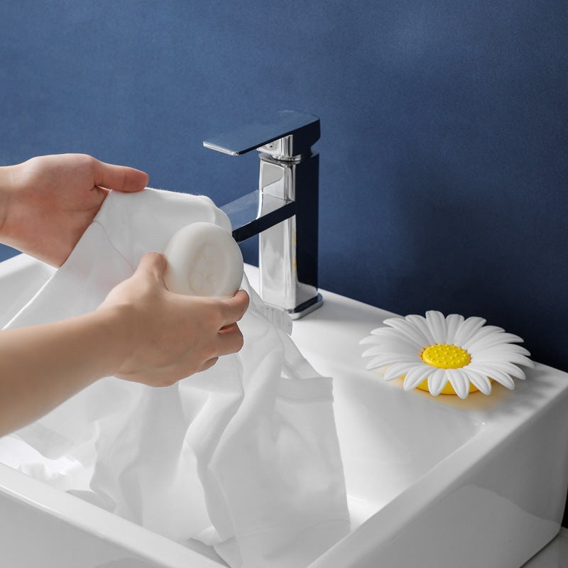 Daisy Flower Double-Layer Drainable Soap Dish - Cute Bathroom & Kitchen Holder