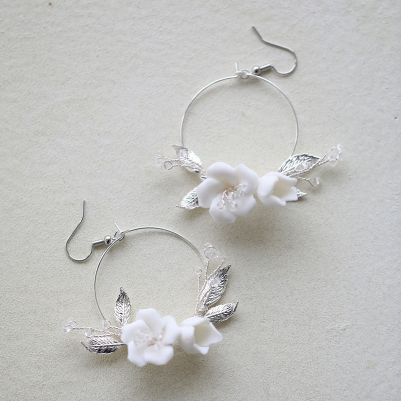 Handcrafted Ceramic Hoop Earrings - Bridal & Special Occasion Jewelry