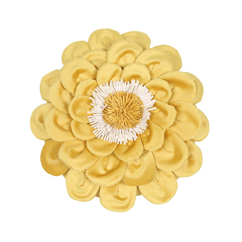 3D Flower Embroidered Flannel Pillowcase - Decorative Cushion Cover (No Insert)