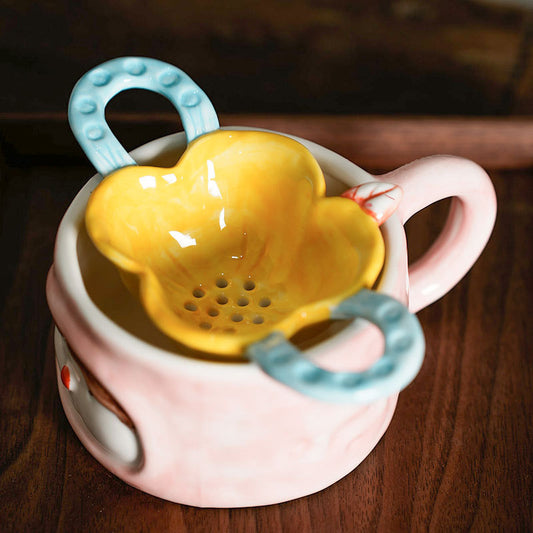 Ceramic Flower-Shaped Tea Filter - Creative Loose Leaf Tea Strainer