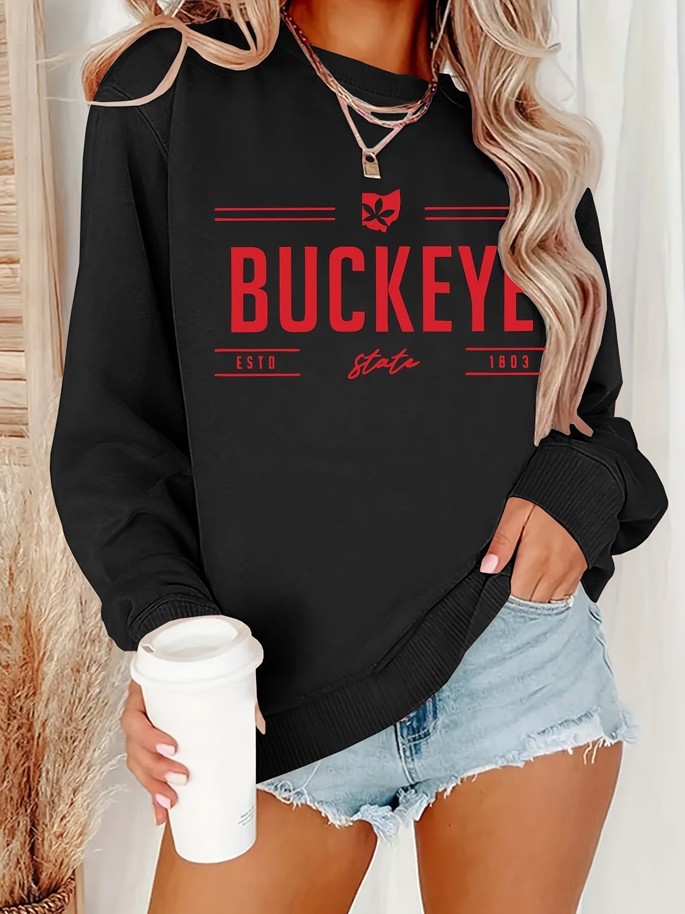 Buckeye State Crewneck Sweatshirt - Ohio Graphic Pullover