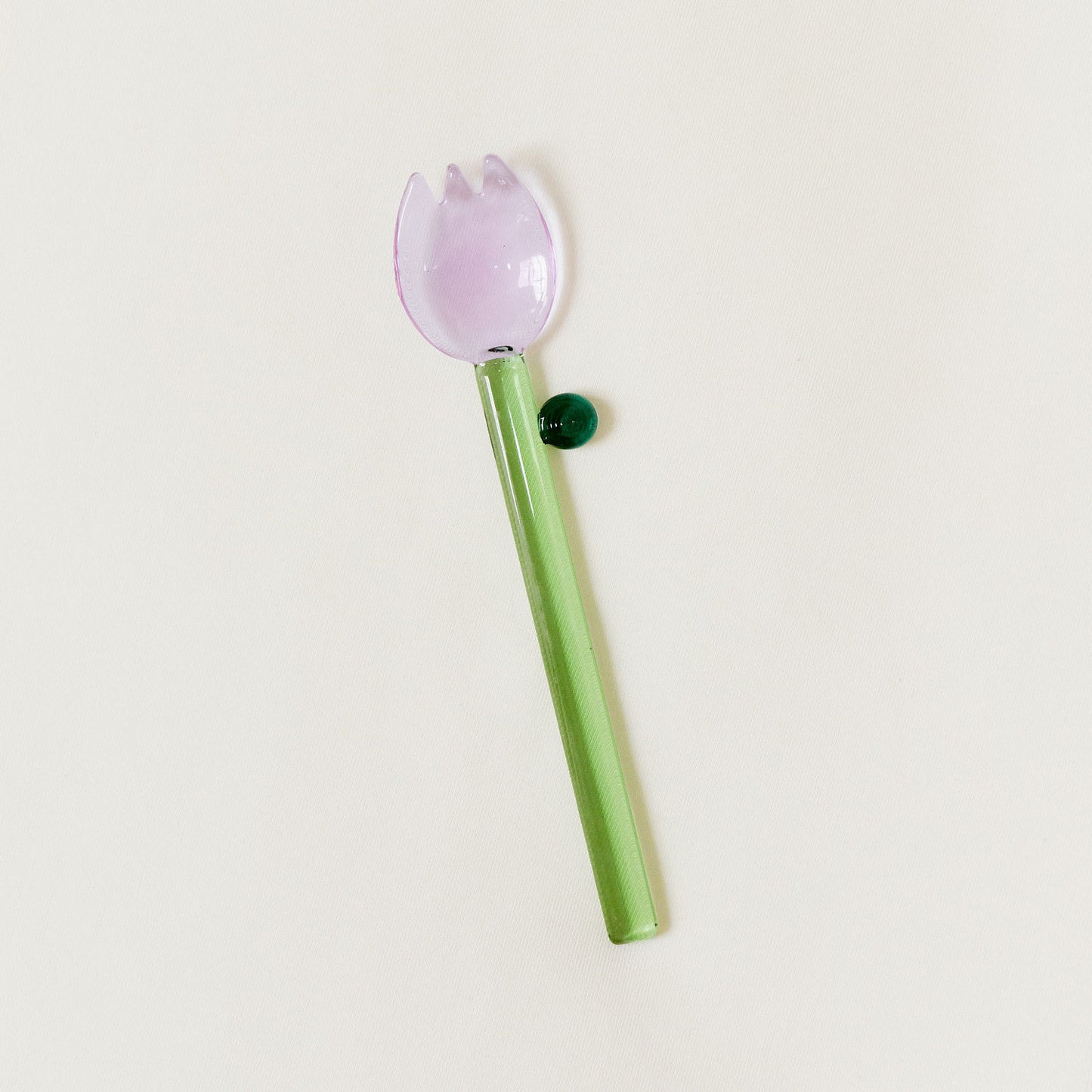 Handmade Glass Flower Stirring Spoon - Borosilicate Heat-Resistant Drink & Dessert Spoon (2 Sizes)