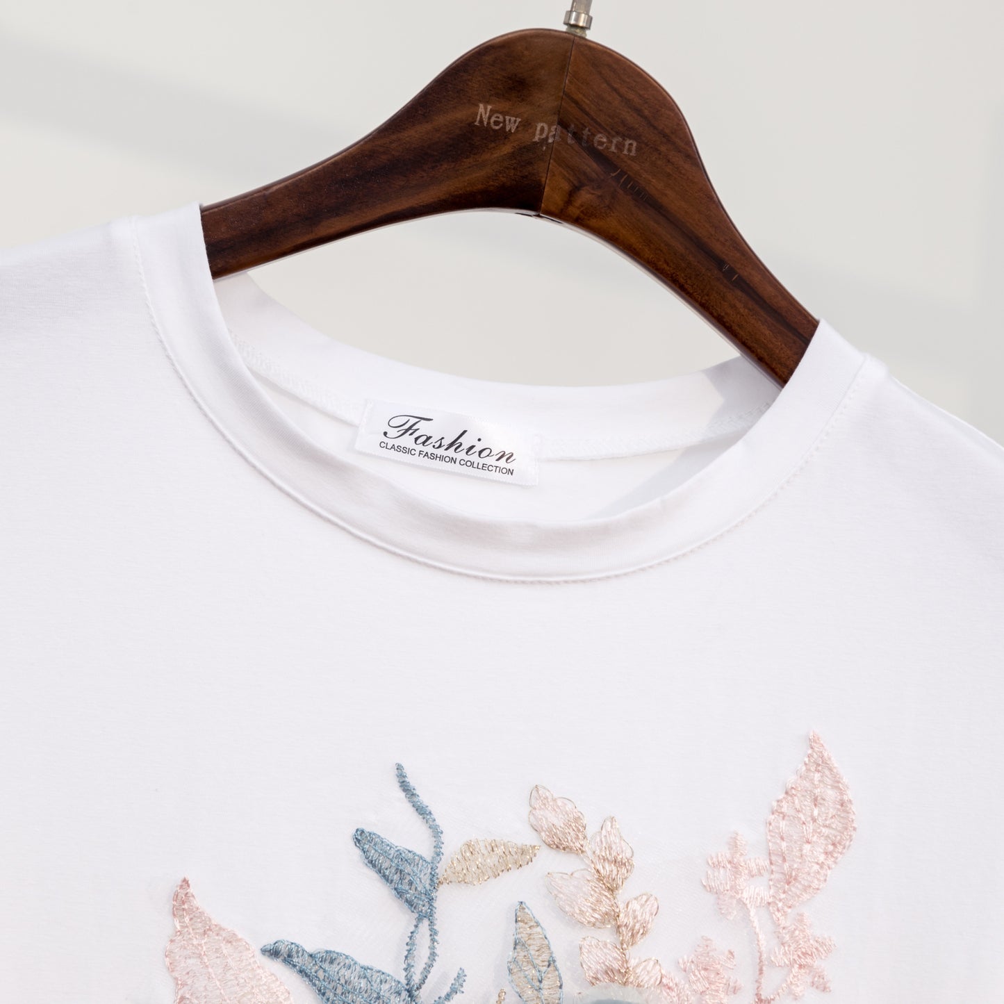 Embroidered Floral Short-Sleeve Cotton Blouse