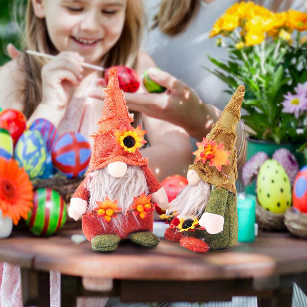 Sunflower Faceless Gnome Doll - Flower & Berry Decorative Plush Ornament