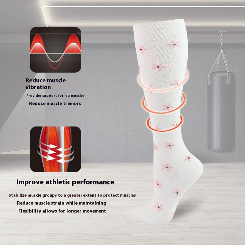 Floral Compression Socks - Women's & Men's Sports Support Stockings