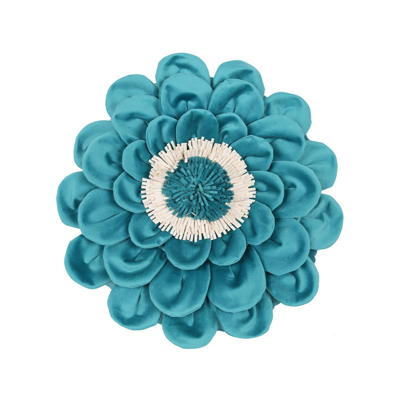 3D Flower Embroidered Flannel Pillowcase - Decorative Cushion Cover (No Insert)