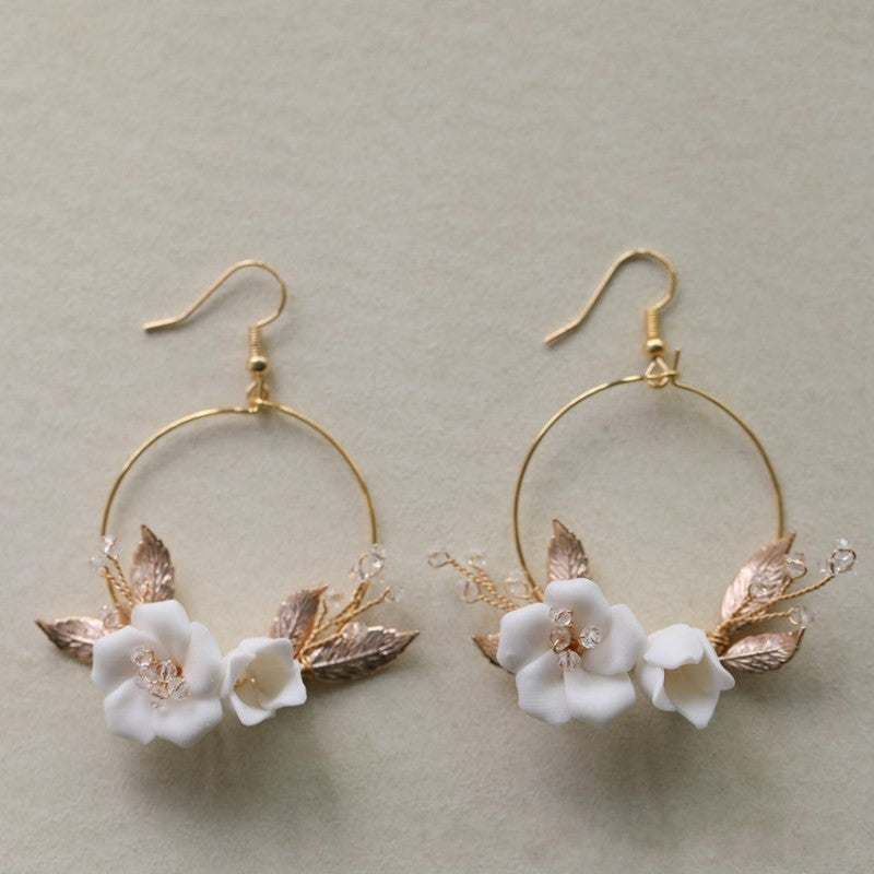Handcrafted Ceramic Hoop Earrings - Bridal & Special Occasion Jewelry