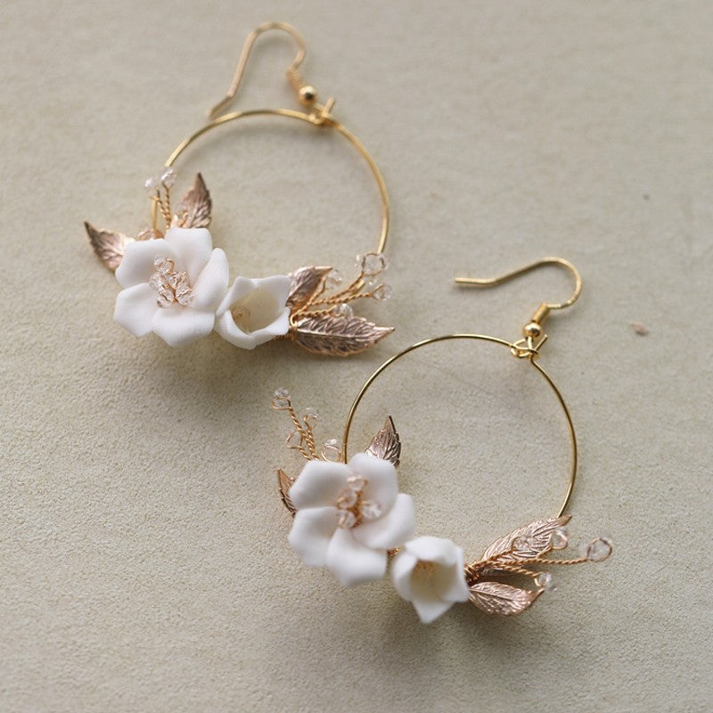 Handcrafted Ceramic Hoop Earrings - Bridal & Special Occasion Jewelry