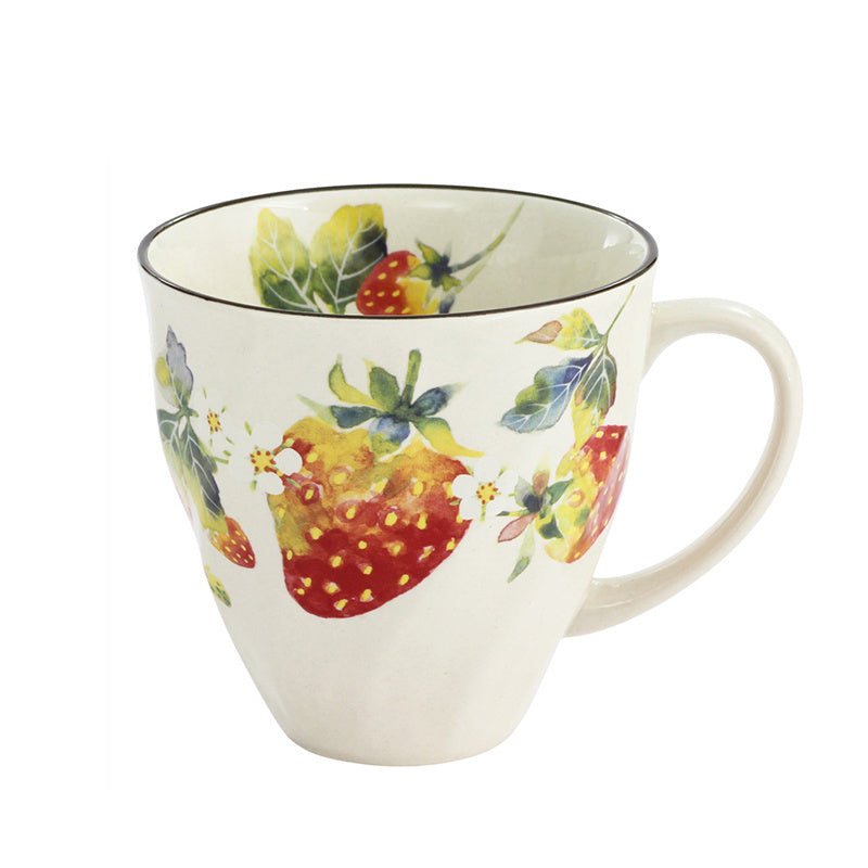 Hand-Painted Style Flower Coffee Mug - Ceramic Gift Cup