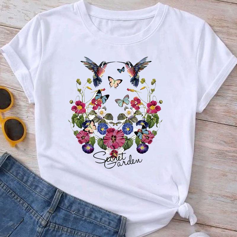 Boho Graphic T-Shirt - Nature, Floral & Eiffel Tower Print Tees