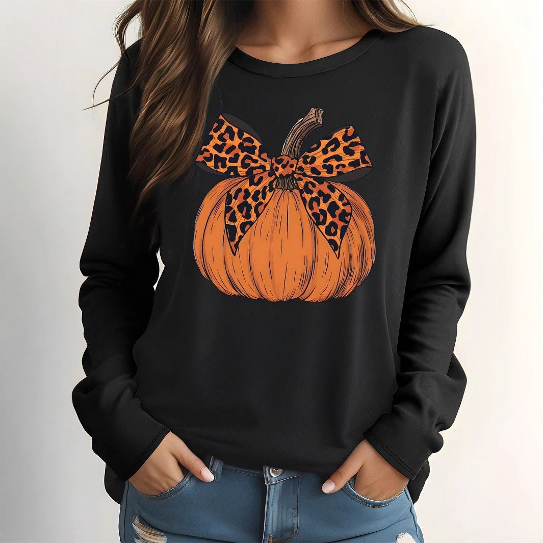 Women's Holiday Graphic Long Sleeve Tee - Pumpkin, Festive & Christmas Prints