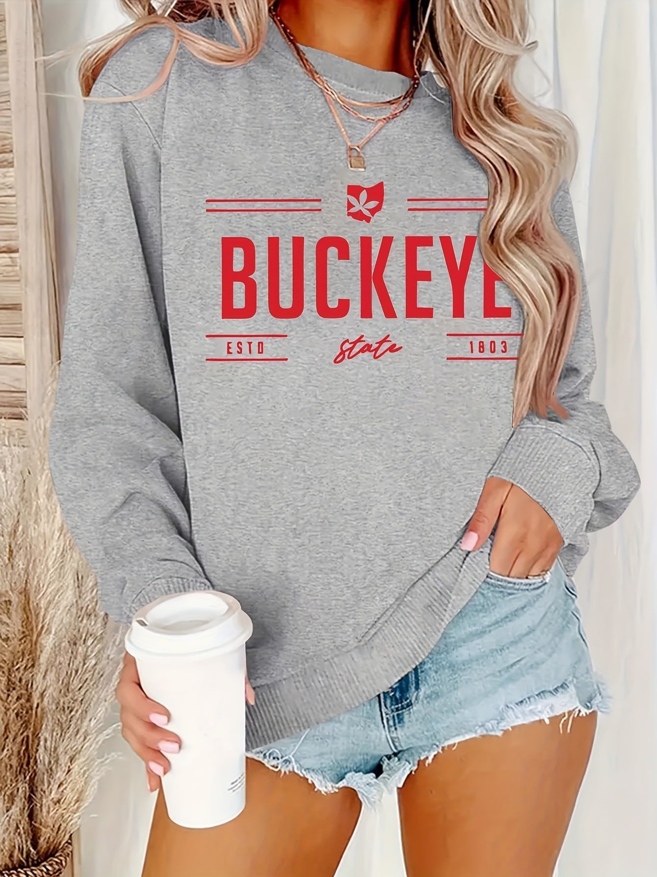 Buckeye State Crewneck Sweatshirt - Ohio Graphic Pullover