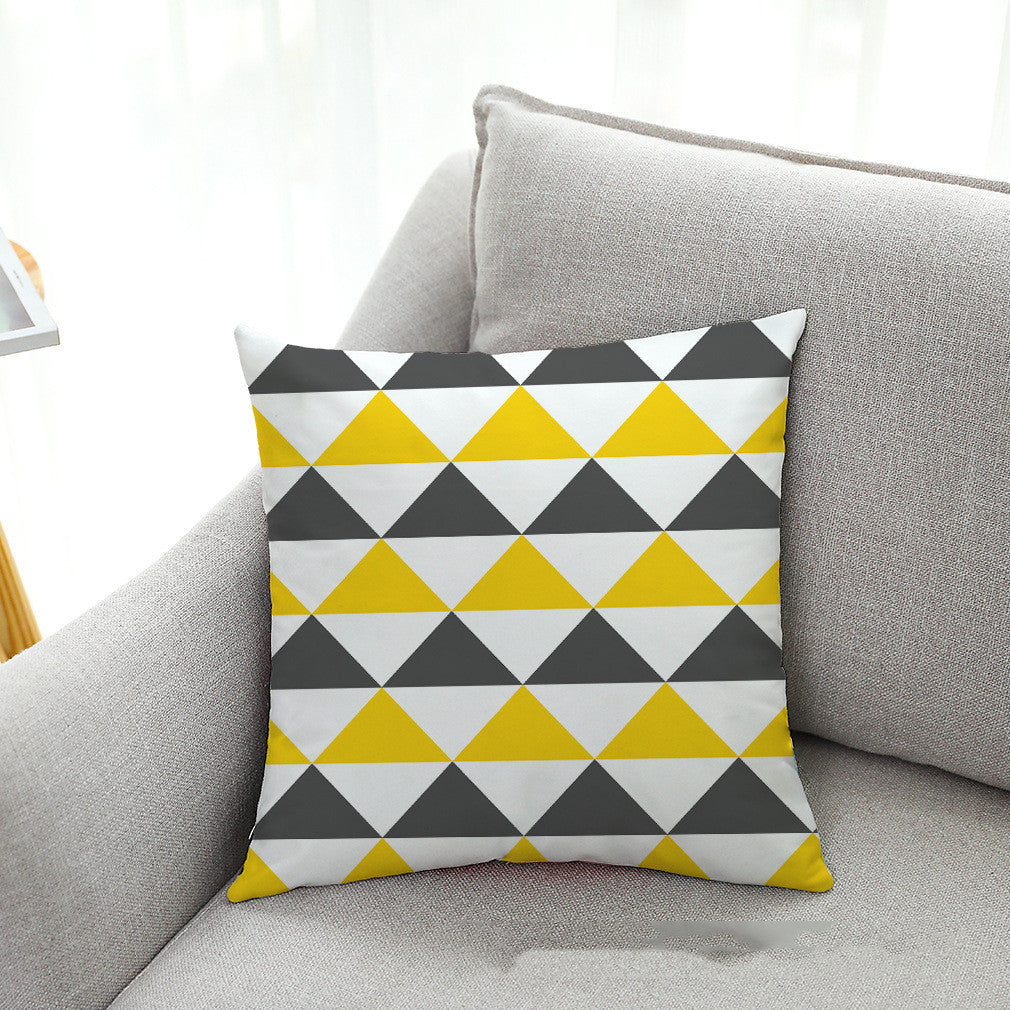 4-Piece Modern Throw Pillow Cover Set - Geometric, Floral & Quote Designs (Peach Skin Fabric, 45x45cm)