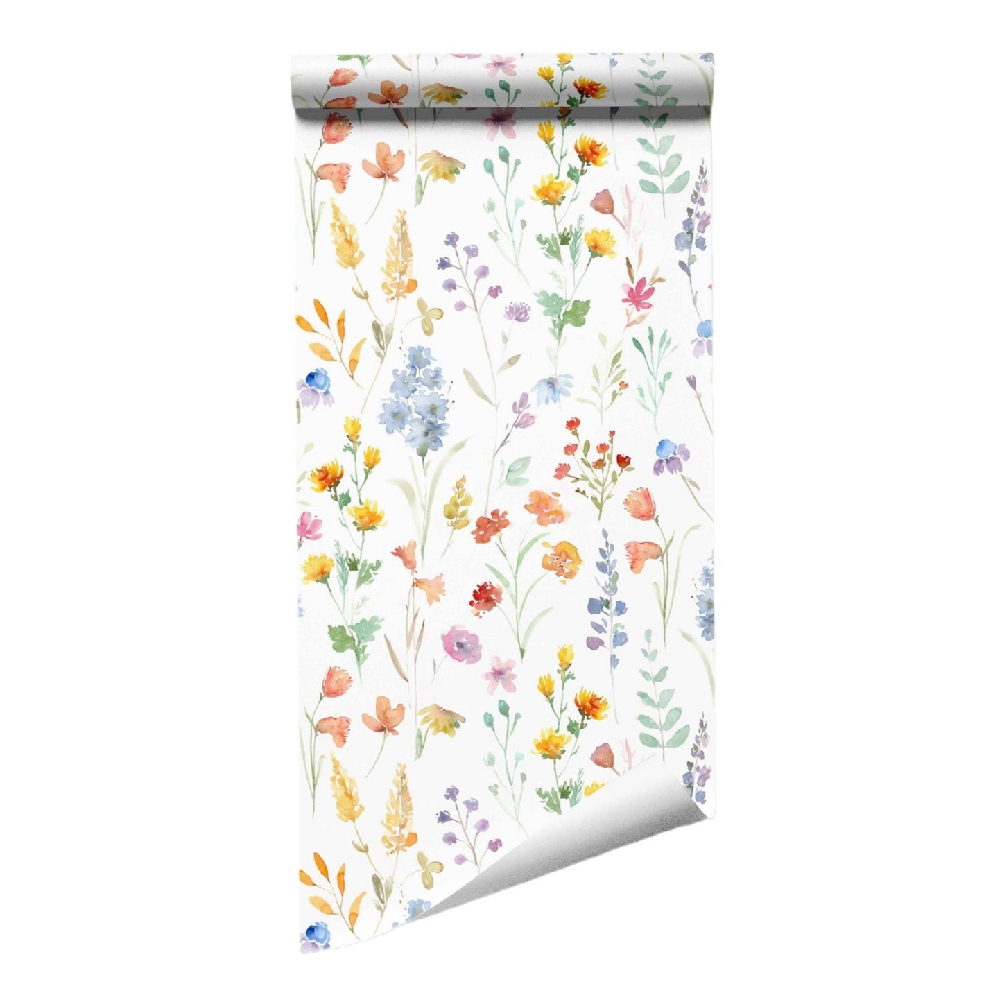Children's Watercolor Wildflower Peel & Stick Wallpaper - Removable Floral Wall Mural