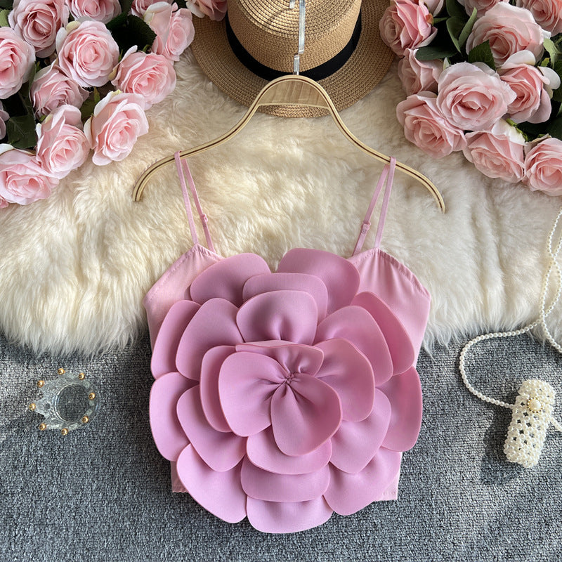 3D Floral Camisole Top - Bold Statement Flower Tank For Women