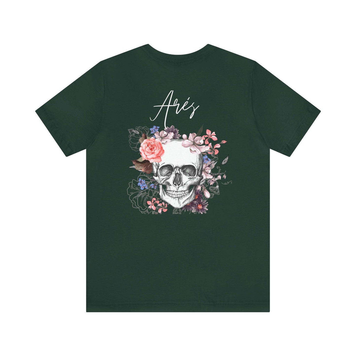 Floral Skull Graphic T-Shirt - Gothic Streetwear Short Sleeve