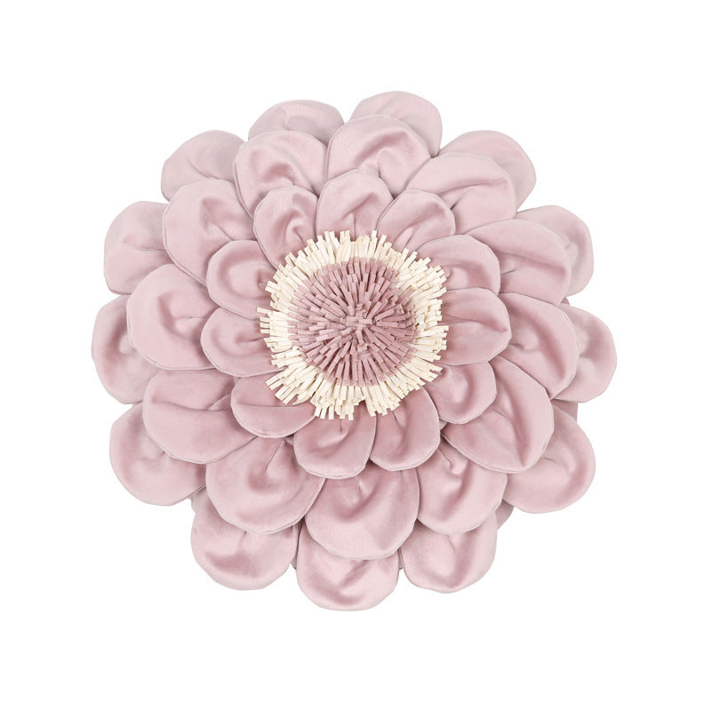 3D Flower Embroidered Flannel Pillowcase - Decorative Cushion Cover (No Insert)