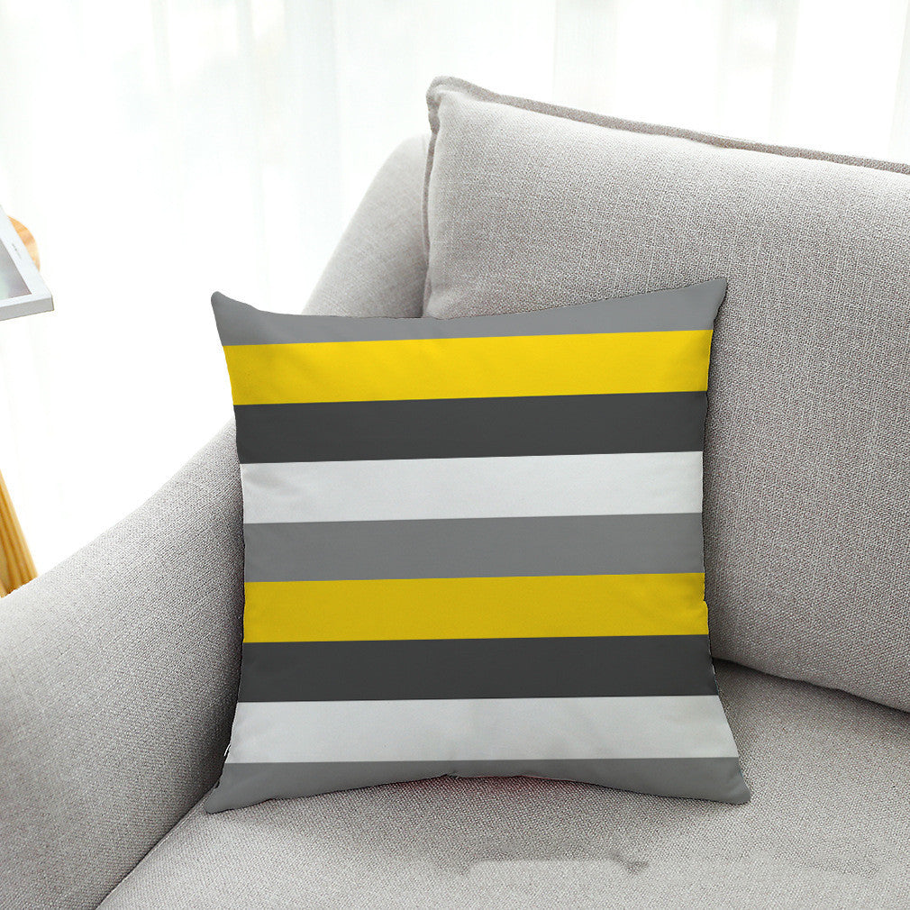 4-Piece Modern Throw Pillow Cover Set - Geometric, Floral & Quote Designs (Peach Skin Fabric, 45x45cm)