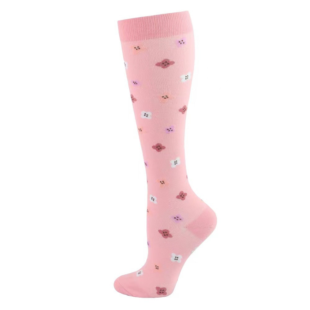 Floral Compression Socks - Women's & Men's Sports Support Stockings