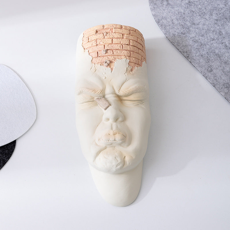 Creative Face Resin Flower Pot - Unique Character Planter & Halloween Gift